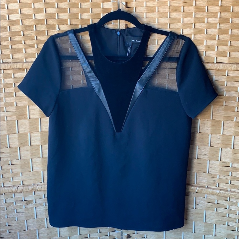 The Kooples black mixed material shirt in WOMENS M